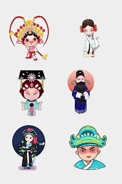 中华文化卡通京剧戏剧免抠元素