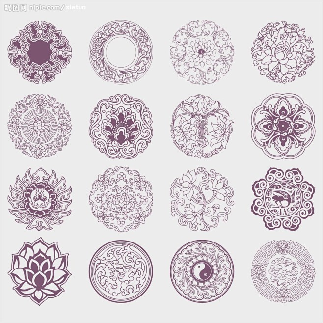 花纹矢量图_中国传统图案_矢量素材_其他...