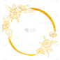 大气金线花朵插画元素