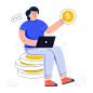 Modern Flat Illustration Of Online Money Illustration