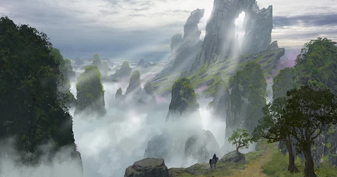 mountain, HooooN . : The company(Netease) project was canceled so I was opened to the Artstation.