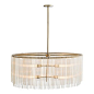 Arteriors - Arteriors Home Royalton Oval Chandelier - The antique brass plating and uneven ribbed amber glass rods lend a transitional feel to this modern design. The four lights provide plenty of light when hanging over a rectangle dining table. Shown wi