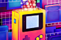General 1920x1280 digital digital art GameBoy Color Nintendo the verge video game art colorful retro games