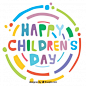 Colorful childrens day design Free Vector