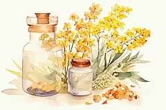 国潮板蓝根中草药药材插画