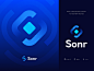 Sonr Logo Design blockchain branding coin core crypto data defi delivery development gradient icon id identity logo network radar software transaction transfer wallet