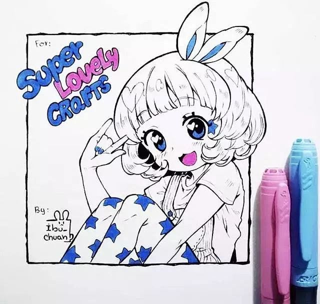 马克笔q版漫画少女马克笔马克笔手绘q版简单马克笔手绘动漫人物 动漫