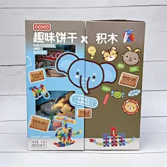 OCOCO62g趣味饼干×积木儿童解馋零食玩具成语英语益智饼干批发