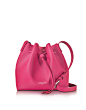 Lancaster Paris Pur & Element Fuchsia Saffiano Leather Bucket Bag : Pur & Element Fuchsia Saffiano Leather Bucket Bag crafted in scratch-resistant saffiano leather, has a spacious silhouette and a striking feminine hue that adds a chic touch to yo