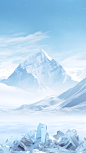 冬季冬天通用简约实景白色雪地雪山天空背景 (1)