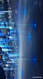 现代城市数字网络城市蓝色光效主题科技海报PSD分层设计素材_科技城市_素材下载-乐分享素材网