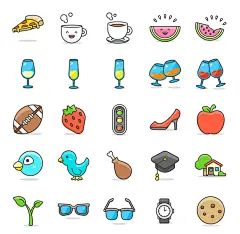 m0166_卡通动物水果Emoji表情包符号笑脸图标设计AI矢量UI素材-淘宝网