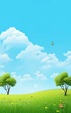 简约背景蓝天白云壁纸素材图AI图背景