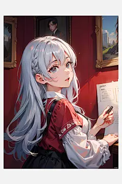 数字艺术手绘少女插画少女壁纸-众图网