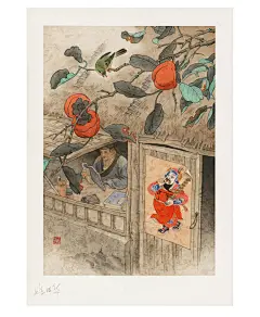 【转载】晒藏书票：《书中岁月长》（作者姬炤华）