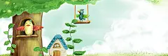 树、小鸟,海报banner,卡通,童趣,手绘图库,png图片,网,图片素材,背景素材,89190@飞天胖虎