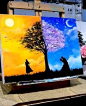 Canvas Art Painting Tutorial  Beautiful!! Comment your favorites!! Abstract Canvas Painting Video Great art by ID: DYKXC88E9MNY (Döuyin App) #canvaspainting #painting #2020