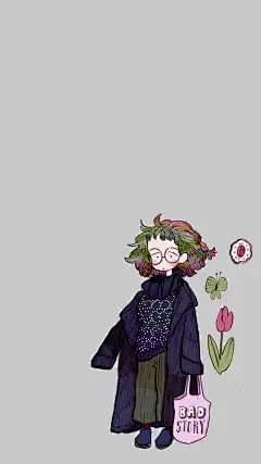 「卡通手机壁纸。少女原宿。插画设计。高清动漫。日系韩系。背景锁屏。搞怪欧美。平铺素材。」❤️