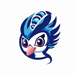 蓝色可爱卡通孔雀元素图片素材