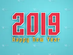 新年前夕,概念,2019,创造力,新的,水平画幅,形状,历日,绘画插图
