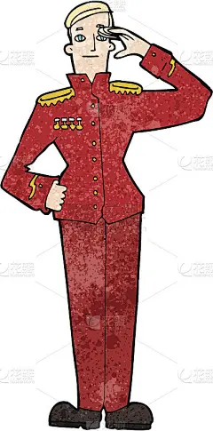 穿着制服的卡通军人