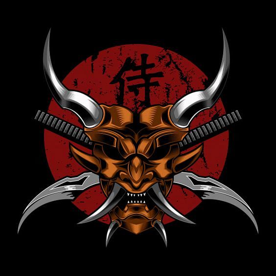 日本鬼武士形象插画10