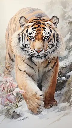 美图-19张国画老虎高清壁纸-虎虎生威-今日头条