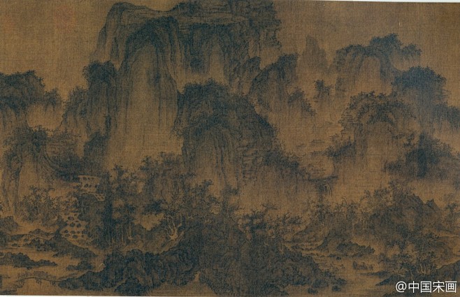 《茂林远岫图》（局部）北宋，李成。绢本，...