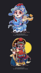 国潮-脸谱系列作品 | 暖雀网-吉祥物设计/ip设计/卡通人物/卡通形象设计/卡通品牌设计平台