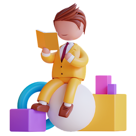 商人看书 3D 图标