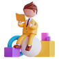 商人看书 3D 图标