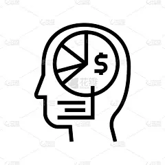 商人分析财务报告线图标矢量插图