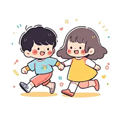 儿童节主题插画 | “嬉戏奔跑”篇 - 小红书