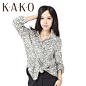 【kako官方旗舰店】kako 2013专柜正品秋季 新品女装休闲苎麻 碎花衬衫 T2211010#休闲##新品##碎花##