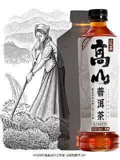 商业插画｜普洱茶饮料包装插画 - 小红书
