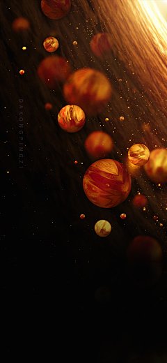 梦中五彩斑斓的星球-手机壁纸