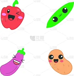 可爱的,蔬菜,可爱,性格,矢量,清新,背景分离,日语,食品,简单