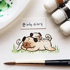 可爱水彩插画~
ins:inky.diary ​（转）via @ins插画 ​ ​​​​