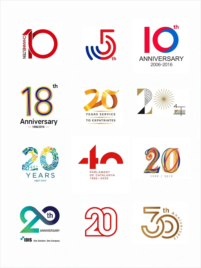 周年庆Logo设计赏析一 #logo设计 #周年庆典 #企业周年Logo #简约LOGO-花瓣网