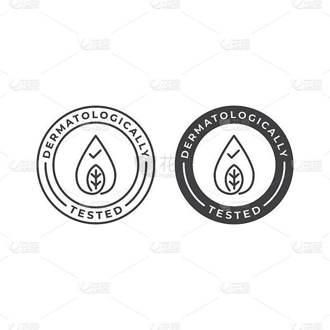 Dermatology tested label. Vector icon template