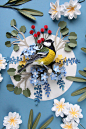 #纸雕##艺术# 哥伦比亚的纸艺家 Diana Beltran Herrera将鸟类纸雕制作成邮票的形式，创意独特，立体感十足。（分享自 kiinii APP  下载链接：O网页链接） ​​​​