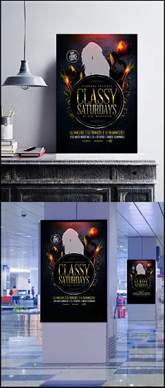 ClassySaturdays夜场海报PSD素材