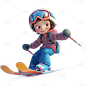 冬天通用皮克斯可爱滑雪人物素材