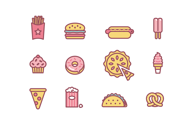 Junk food icons : An...