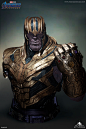 QUEEN STUDIOS AVENGERS ENDGAME THANOS BUST, Queen Studios : The limited edition collectible half body Thanos bust by Queen Studios perfectly captures the Mad Titan as we saw him in Avengers: Endgame with a creative twist. In order to depict the power of t