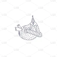 可爱的,计算机图标,海象,彩色书,贺卡,圣诞帽,野生动物,雪,动物,风格