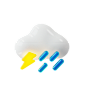 大雨和雷声 3D 插图