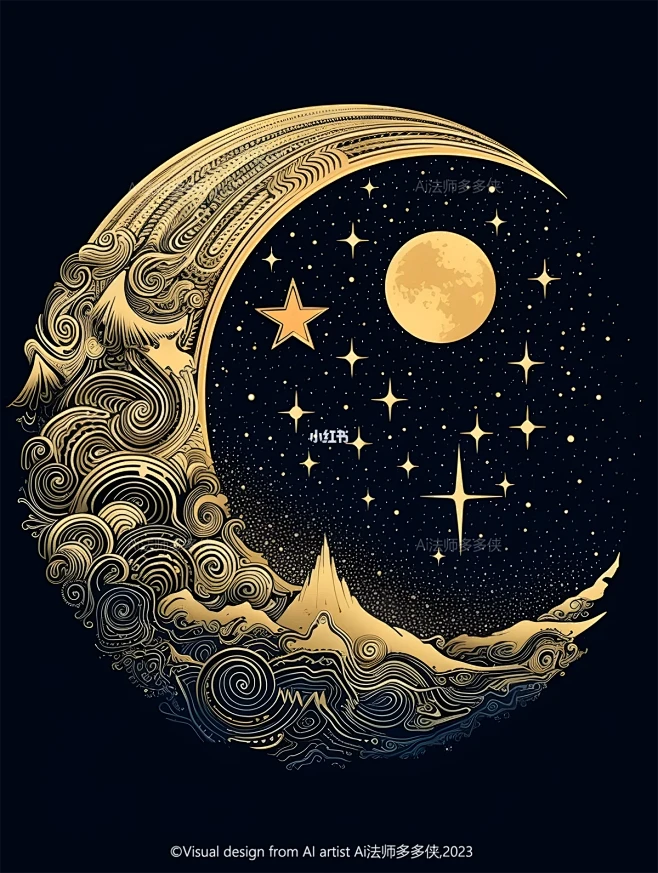 星月宇宙2-抽象艺术线条画图片_包装图片素材-花瓣网