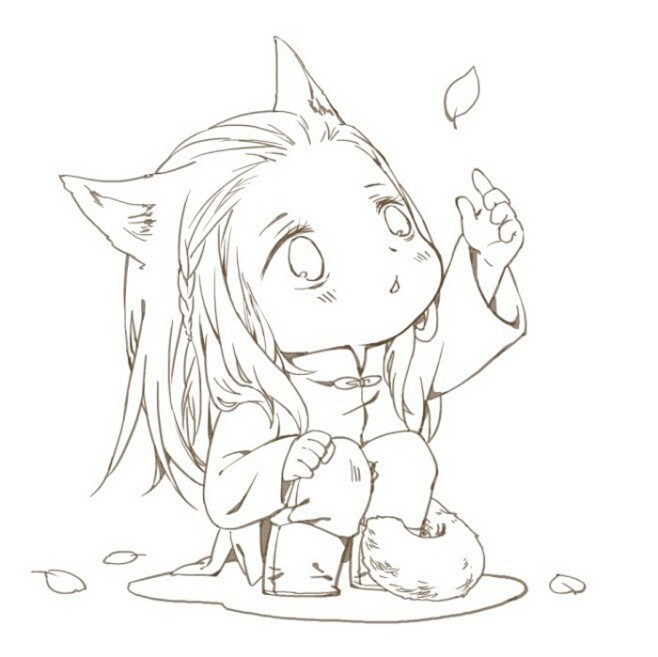 线稿， cute