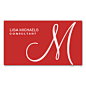 Professional Elegant Monogram Makeup Artist Red Double-Sided Standard Business Cards (Pack Of 100)